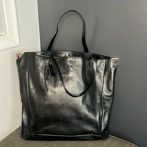 Coach Black Leather Tote Bag